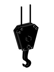 black crane hook on white 