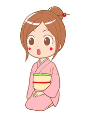 着物を着た女の子