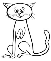 domestic cat cartoon character coloring book