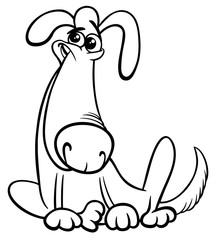 funny dog cartoon character coloring book