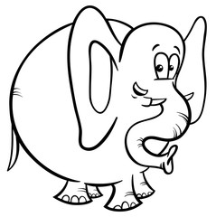elephant cartoon character coloring book