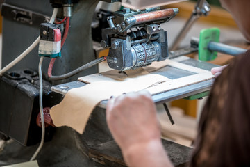 machinery and conveyor belts used in shoe manufacturing