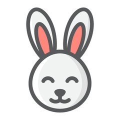 Easter rabbit filled outline icon, easter and holiday, bunny sign vector graphics, a colorful line pattern on a white background, eps 10.