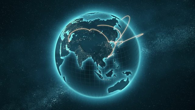 global network loop - blue and orange version - new and improved 4K version.