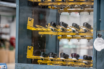 Various moulds used in shoe production line