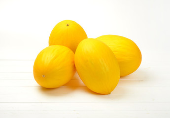 whole yellow melons