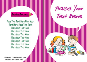 kids reading with book cover design