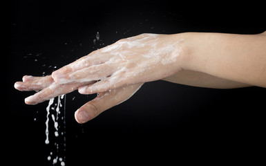 wash hand cleaning dirt and bacteria 