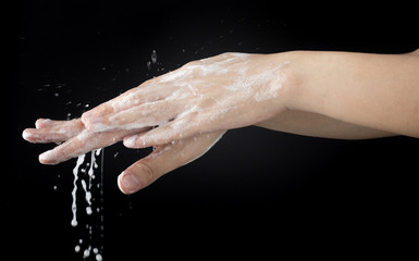 Fototapeta na wymiar wash hand cleaning dirt and bacteria 