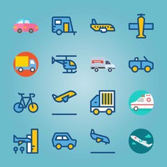Icon set about Transport. with delivery truck, offroad and car
