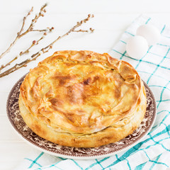 Pasqualina tart typical italian easter food spinach egg.
