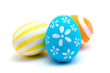 Perfect colorful handmade easter eggs isolated on a white