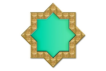 Joya de estrella azul y dorada.