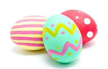Perfect colorful handmade easter eggs isolated