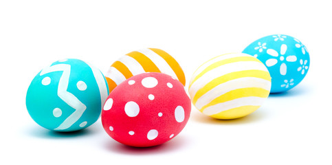 Perfect colorful handmade easter eggs isolated