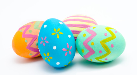 Perfect colorful handmade easter eggs isolated