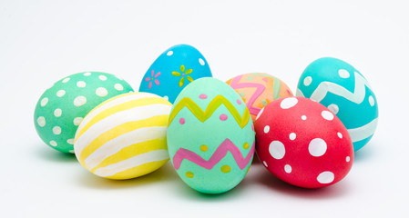 Perfect colorful handmade easter eggs isolated