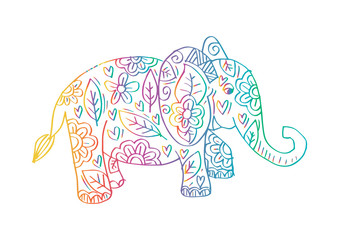 Elephant decorative illustration.