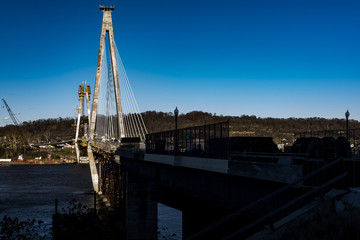 Fototapeta premium Construction - Ironton-Russell Bridge - Ohio River - Ohio & Kentucky