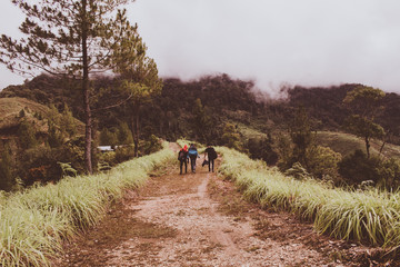 Obraz premium Walk to the mountain