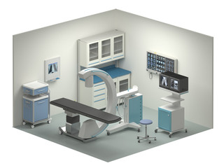X-ray scanner room isometric