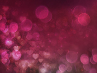 Valentine Hearts Abstract Red Background