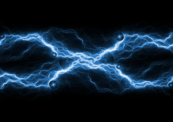 Blue lightning bolt on black background