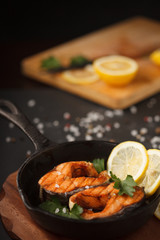 Fried or grilled salmon