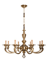 chandelier ceiling glass metal copper bronze design interior white background isolate wall lamps