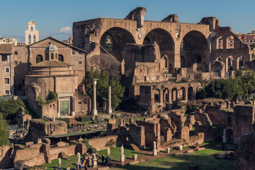 Fototapeta premium Ruins of ancient Rome at sunny day