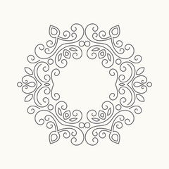 Elegant hand drawn retro floral frame