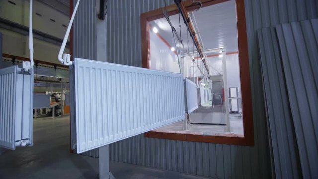 Conveyor line painting and drying of household heating radiators