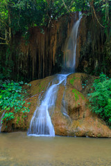 Obraz premium Phu-Sang waterfall, Beautiful waterfall in nationalpark of Phayao province, ThaiLand.
