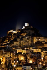 Veduta notturna di Olevano Romano - Roma - Lazio - Italia