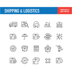 Shipping Logistics Line Icon