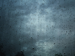 Rain water drop on window glass background