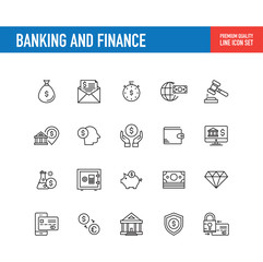 Banking and Finance Line Icon