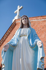 Obraz premium マリア様と教会