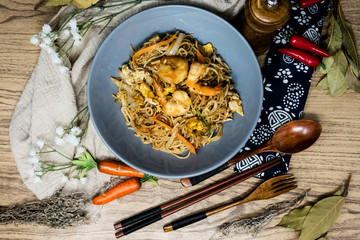 Tasty Vietnamese food  Bo bun rice vermicelli