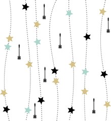 Nordic style illustration with arrows and stars pattern
