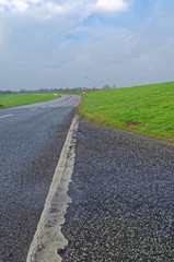 High angle view of country road against sky. Hamburg, Germany
