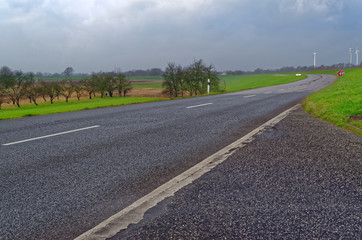High angle view of country road against sky. Hamburg, Germany