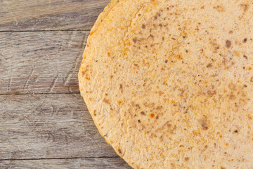 tortilla  on wooden table