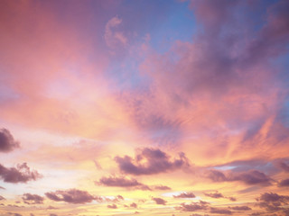 Sky and clouds in twilight with sunset background and a beautiful nature