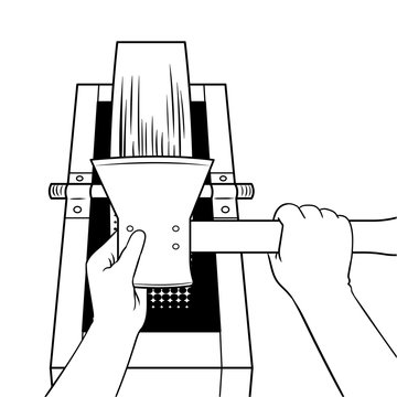 hands grinding grain black and white clip art preview