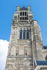 Fototapeta na wymiar Bell tower of Saint-Salvator Cathedral in Bruges, Belgium