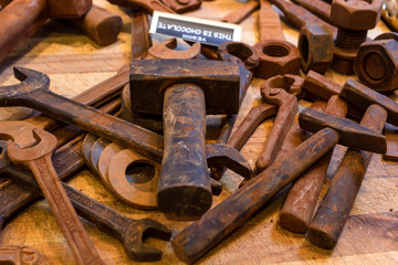 Chocolate in shape of tools sold in Belgium close