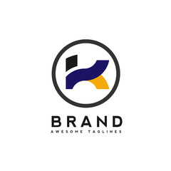 letter K and circle logo simple design template Business corporate. creative  letter k logo design, best new letter K logo