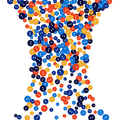 Vector Confetti Background Pattern. Element of design. Colored buttons on a white background
