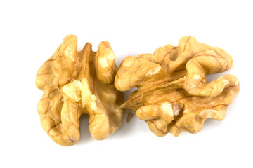 Walnuts, Walnuts isolated, nut kernel on white background, with clipping path.